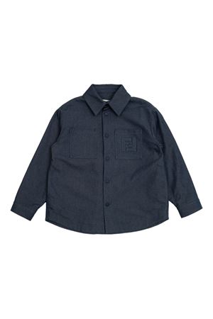 blue cotton jacket FENDI KIDS | JMA317AS61F0QG0